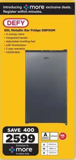 HiFi Corp DEFY Metallic Bar Fridge DBF90M offer