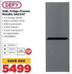 HiFi Corp DEFY Fridge Freezer Metallic DAC447 offer