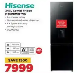 HiFi Corp Hisense Combi Fridge H450BMIB-WD offer
