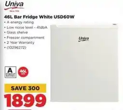 HiFi Corp Univa Bar Fridge White USD60W offer