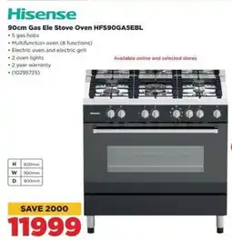 HiFi Corp Hisense Gas Ele Stove Oven HFS90GA5EBL offer