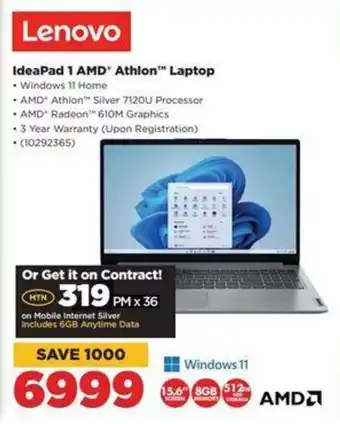 HiFi Corp Lenovo IdeaPad 1 AMD Athlon Laptop offer