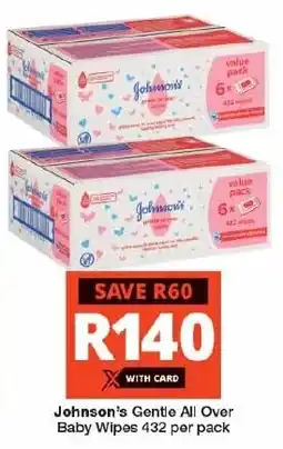 Checkers Johnson's Gentle All Over Baby Wipes offer