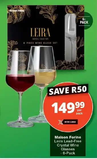 Checkers Maison Forine Leira Lead-Free Crystal Wine Glasses offer