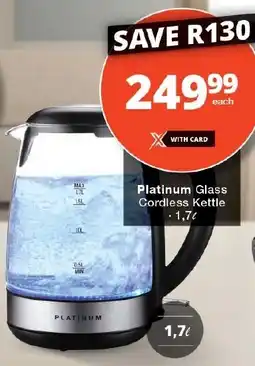 Checkers Platinum Glass Cordless Kettle offer