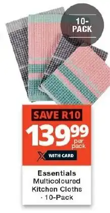 Checkers Essentials Multicoloured Kitchen Cloths offer