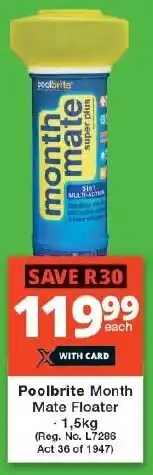 Checkers Poolbrite Month Mate Floater offer