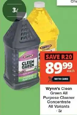 Wynn's Cleen Green All Purpose Cleaner Concentrate All Variants