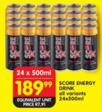 Shoprite Score energy drink all variants offer