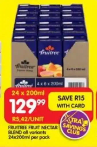 Shoprite Fruitree fruit nectar blend all variants offer