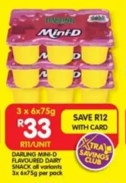 Shoprite Darling mini-d flavoured dairy snack all variants offer