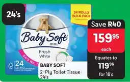 Makro BABY SOFT 2-Ply Toilet Tissue offer