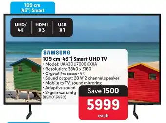 Makro SAMSUNG 109 cm (43") Smart UHD TV offer