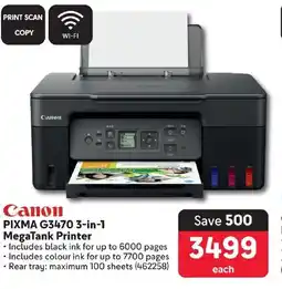Makro Canon PIXMA G3470 3-in-1 MegaTank Printer offer