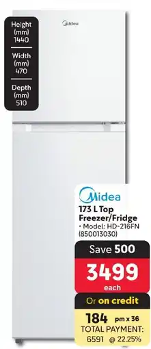 Makro Midea Top Freezer/Fridge offer