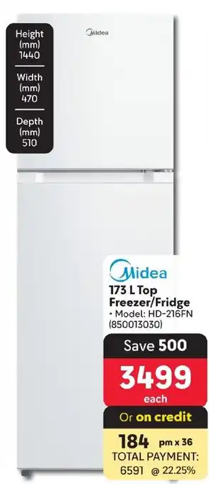 Makro Midea Top Freezer/Fridge offer