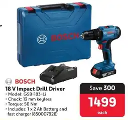 Makro BOSCH 18 V Impact Drill Driver offer