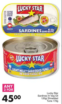 Save Hyper Lucky Star Sardines In Veg Oil/Shredded Tuna offer