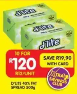 Shoprite D'lite 40% fat spread offer