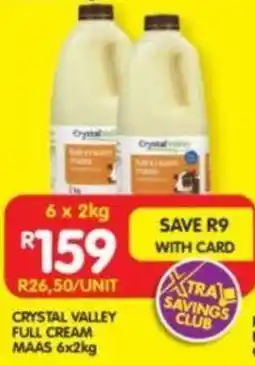 Shoprite Crystal valley full cream maas offer