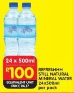 Shoprite Refreshhh still natural mineral water offer