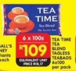 Shoprite Tea time tea blend tagless teabags offer