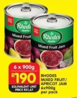 Shoprite Rhodes mixed fruit/ Apricot jam offer