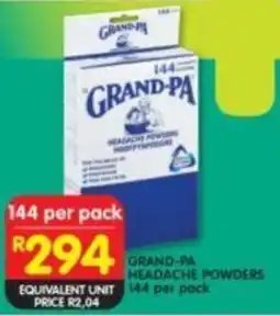 Shoprite Grand-pa headache powders offer
