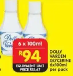 Shoprite Dolly varden glycerine offer