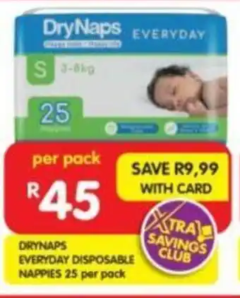 Shoprite Drynaps everyday disposable nappies offer