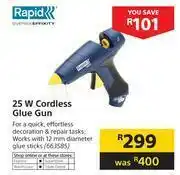 Builders Warehouse Rapid 25W Cordless Glue Gun offer