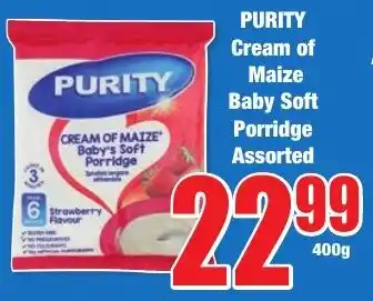 Boxer Superstores PURITY Cream of Maize Baby Soft Porridge Assorted offer