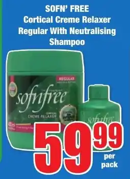 Boxer Superstores SOFN' FREE Cortical Creme Relaxer Regular With Neutralising Shampoo offer