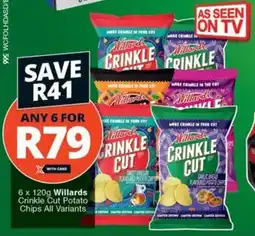 Checkers Willards Crinkle Cut Potato Chips All Variants offer