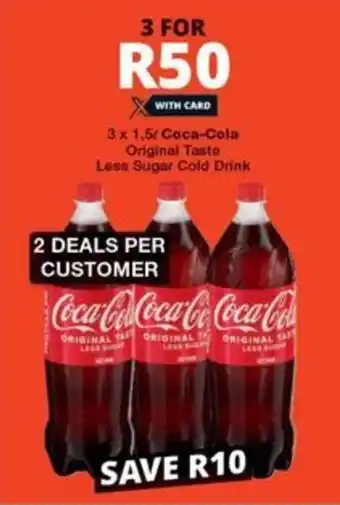 Checkers Coca-Cola Original Taste Less Sugar Cold Drink offer