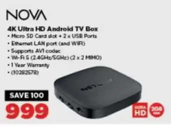 HiFi Corp NOVA 4K Ultra HD Android TV Box offer