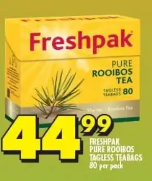 Shoprite Freshpak pure rooibos tagless teabags offer