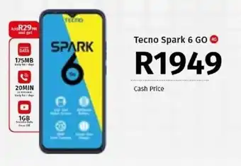 Vodacom Tecno Spark 6 Go offer