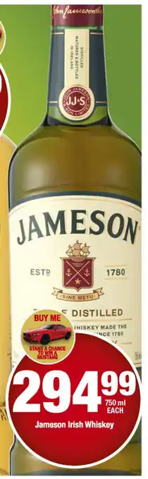 Jameson Irish Whiskey 750ml