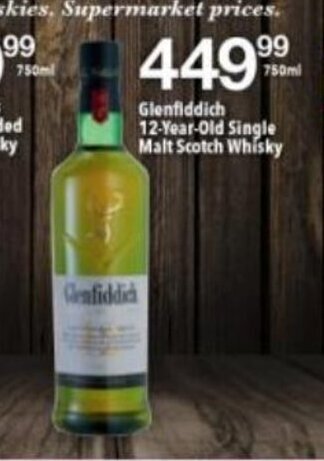 Glenfiddich 12-Year-Old Single Malt Scotch Whisky 750ml