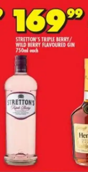 Shoprite Liquor Stretton's Triple Berry / Wild Berry Flavoured Gin 750ml each offer