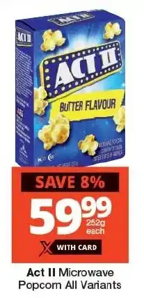 Checkers Act II Microwave Popcorn All Variants offer