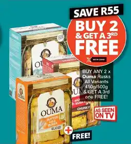 Checkers Ouma Rusks All Variants offer