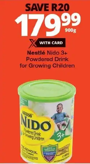 Checkers Nestlé Nido 3+ Powdered Drink for Growing Children offer