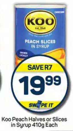 Pick n Pay Koo Peach Halves or Slices in Syrup offer