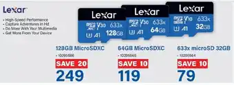 Incredible Connection Lexar 128GB MicroSDXC offer