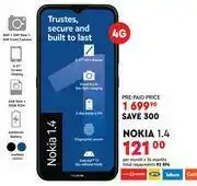 Edgars Nokia 1.4 4G- Per Month x 24 Months offer