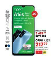 Edgars Oppo A16s 4G offer