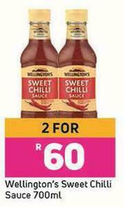 Game Wellington's Sweet Chilli Sauce-For 2 x 700ml offer