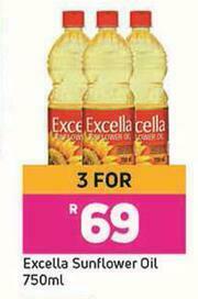 Game Excella Sunflower Oil-For 3 x 750ml offer
